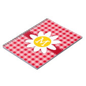 Carnet Cute Daisy sur Retro Scarlet Red En vichy Motif (Côté gauche)