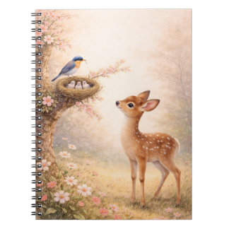 Carnet Cute Deer Bird Nest Aesthetic Notebook | 