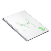 Carnet Cute Dinosaur Custom Name Initial  (Côté Droit)