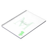 Carnet Cute Dinosaur Custom Name Initial  (Côté gauche)