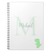 Carnet Cute Dinosaur Custom Name Initial  (Devant)