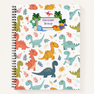 Carnet Cute Dinosaur Personnalisé