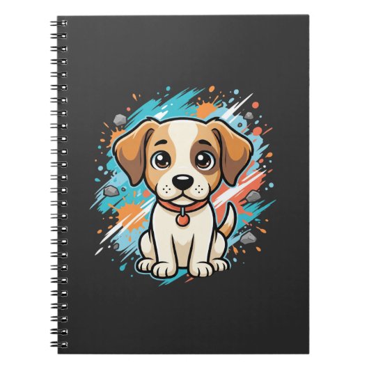Carnet Cute Dog Paint Splash Vector Art_1 (Devant)