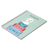 Carnet Cute Dog Sat sur les valises Personnalisé (Côté gauche)