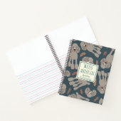 Carnet Cute Dogs with Plants Personalized Name Green (Intérieur)