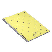 Carnet Cute Doodle Heart Motif Grey Yellow Custom 2021 (Côté Droit)