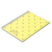 Carnet Cute Doodle Heart Motif Grey Yellow Custom 2021 (Côté gauche)