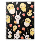 Carnet Cute Easter Chicks & Bunnies Seamless Pattern  (Devant)