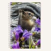 Carnet Cute écureuil terrestre et nature Fleur sauvage Ph (Recto)