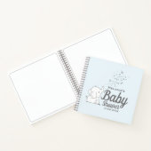 Carnet Cute Elephant et Confetti Blue Baby shower Invité (Intérieur)