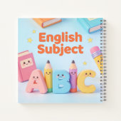 Carnet Cute English Subject ABC Learning Kawaii Notebook (Dos)