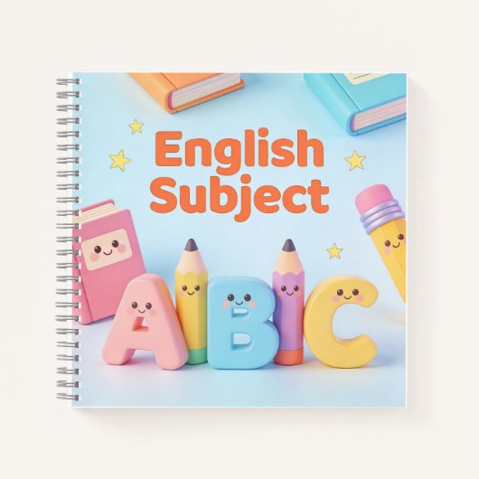 Carnet Cute English Subject ABC Learning Kawaii Notebook (Devant)