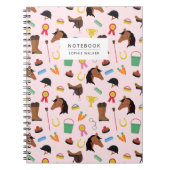 Carnet Cute Equestrian Pattern Personalised Notebook (Devant)