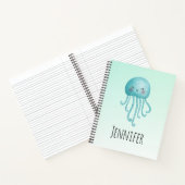 Carnet Cute et amusante méduse bleu-vert (Intérieur)