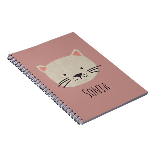 Carnet Cute face de chat Whimsical (Côté Droit)