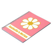 Carnet Cute Floral Daisy Single Retro Personnalisé Notebo (Côté gauche)