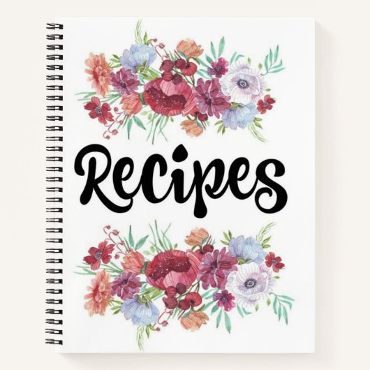 Carnet Cute Floral recette bordée (Devant)
