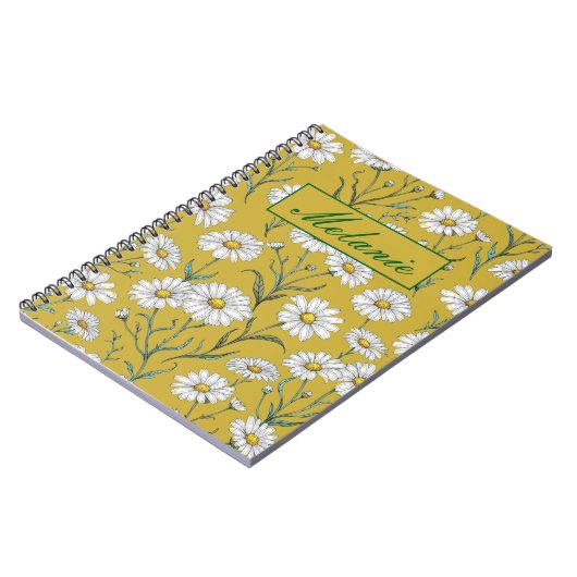 Carnet Cute Floral Spring Daisy Personalized Notebook (Côté gauche)
