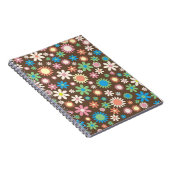 Carnet Cute Flower Power Pattern Brown (Côté Droit)