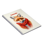 Carnet Cute Fox in a Red Scarf Autumn Image (Côté Droit)