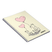 Carnet Cute Fox Pink Hearts Spiral Notebook  (Côté Droit)