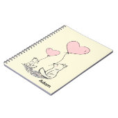Carnet Cute Fox Pink Hearts Spiral Notebook  (Côté gauche)
