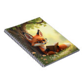 Carnet Cute fox reading a book, custom  (Côté Droit)