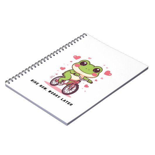 Carnet Cute Frog Riding Bicycle | Funny Frog Lover Gift (Côté gauche)