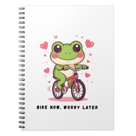 Carnet Cute Frog Riding Bicycle | Funny Frog Lover Gift (Devant)