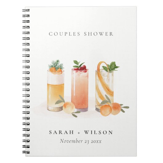 Carnet Cute Fruit Cocktail Blush Orange Couples Douche (Devant)