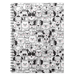 Carnet Cute Funny Chien se reproduit Black and White Anim