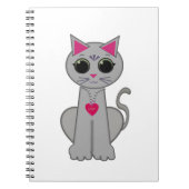 Carnet Cute Funny Happy Grey Chat (Devant)
