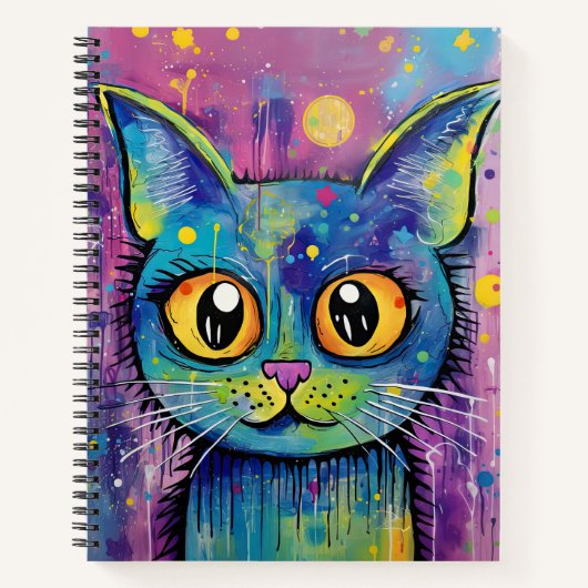 Carnet Cute Funny Kitty Cat Mixed Media Animal Pet (Devant)