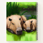 Carnet Cute Funny Napping Capybaras par l'étang (Dos)
