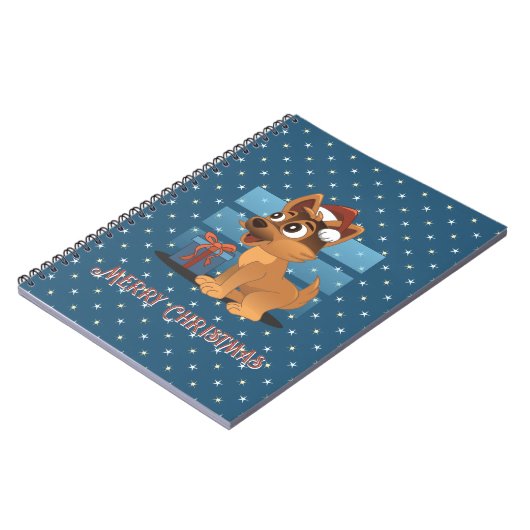 Carnet Cute German Shepherd puppy Cartoon Starry muted (Côté gauche)