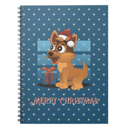 Carnet Cute German Shepherd puppy Cartoon Starry muted (Devant)