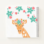 Carnet Cute Giraffe avec Flower Crown Personalised (Dos)