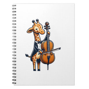 Carnet Cute Giraffe Jouer Cello Giraffes Musicien Musique