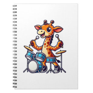 Carnet Cute Giraffe Jouer Drums Giraffes Drummer Musique