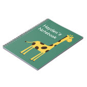 Carnet Cute Giraffe Personalised Green (Côté gauche)
