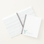 Carnet Cute Girly Aqua Ribbon Bow Custom  (Intérieur)