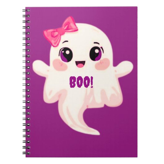 Carnet Cute girly Boo! Ghost (Devant)
