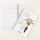 Carnet Cute Girly Cat Café sur mesure (À l'intérieur)