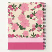 Carnet Cute Girly Pink Flower Pattern Personalised (Dos)