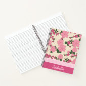 Carnet Cute Girly Pink Flower Pattern Personalised (Intérieur)