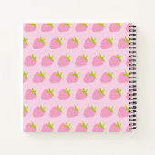 Carnet Cute Girly Pink Strawberry Pattern Personalised (Dos)
