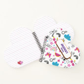 Carnet Cute Girly Unicorn Stars Rainbow Fun Prénom Non (Intérieur)