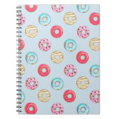 Carnet Cute Glazed Donut Pattern Light Blue (Devant)