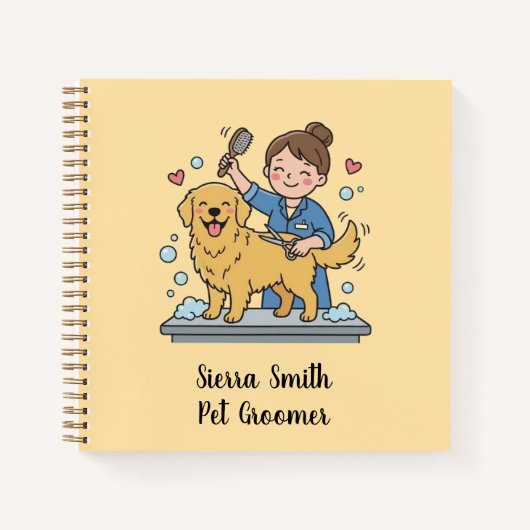 Carnet Cute Golden Retriever Grooming Professional Notes (Devant)