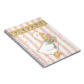 Carnet Cute Goose Floral Pink Spiral Notebook (Côté Droit)